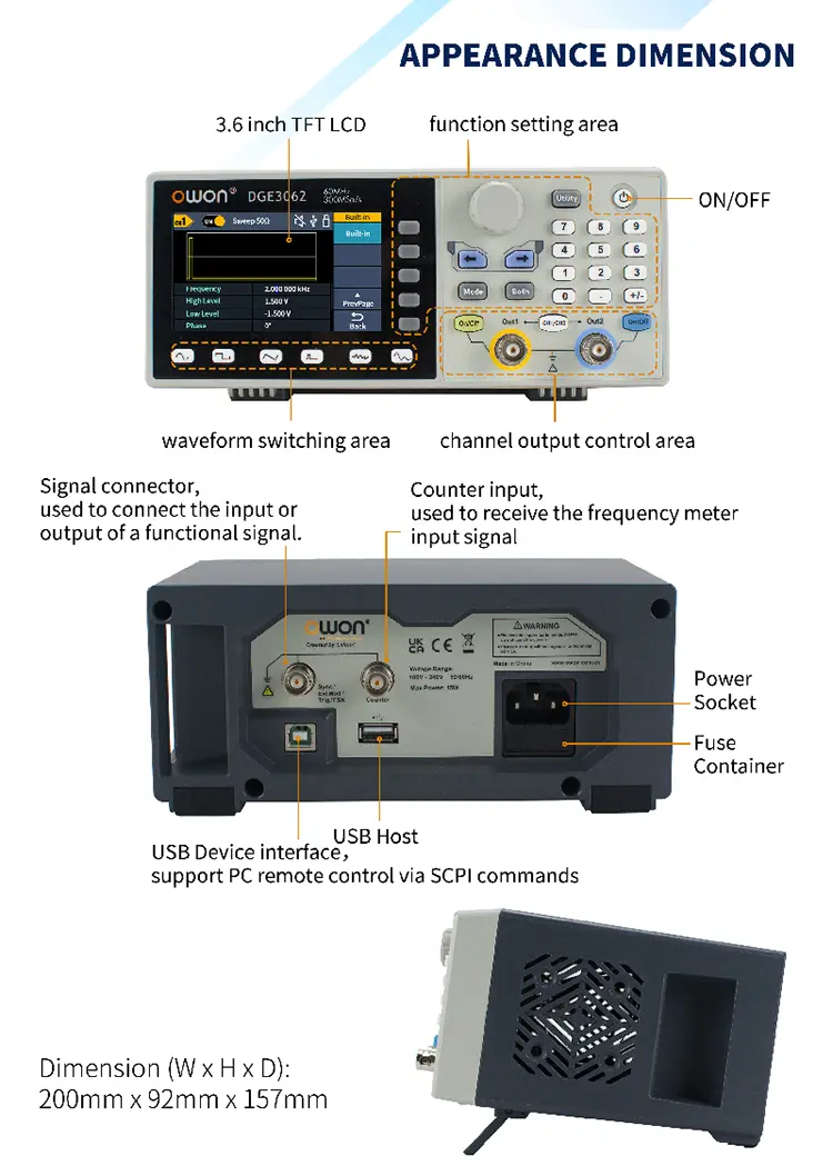 فانکشن ژنراتور dge3032 صائن الکترونیک