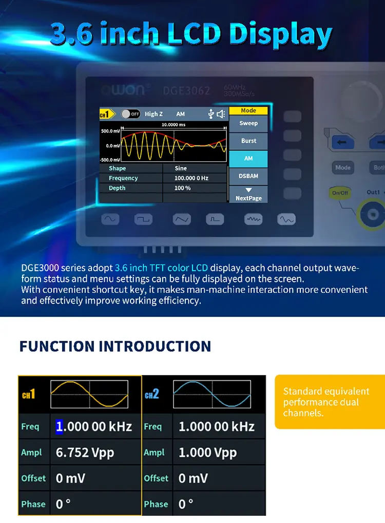 سوئیپ فانکشن ژنراتور OWON-DGE-3032