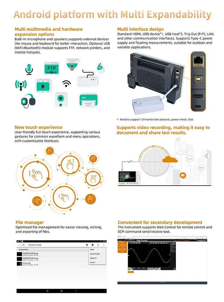 اسیلوسکوپ لاجیک دار چند کاره دو کاناله oscilloscope 12 bit OWON ADS-912A